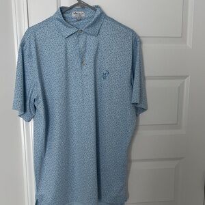 Peter Millar Light Blue Patterned Polo Shirt